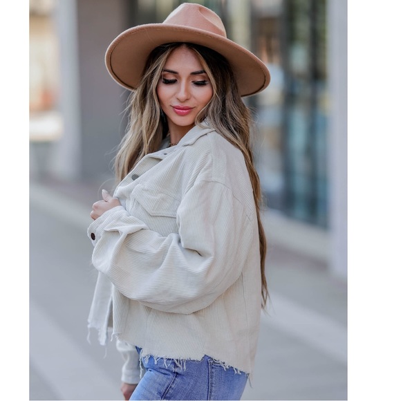 Cream Corduroy Shacket-Closet Candy - Picture 3 of 12